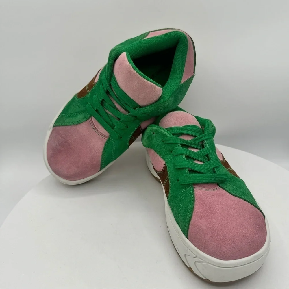 NEW Jeffrey Campbell Limit Platform Women Sneakers SZ 8 CLR Pink/Green MSRP $181